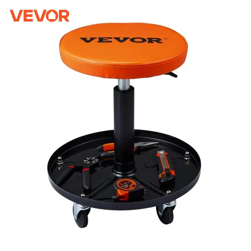 VEVOR Mechanic Stool 250 LBS Rolling Pneumatic Creeper Garage/Shop Seat Padded Rolling Workshop Stool for Garage Auto Repair