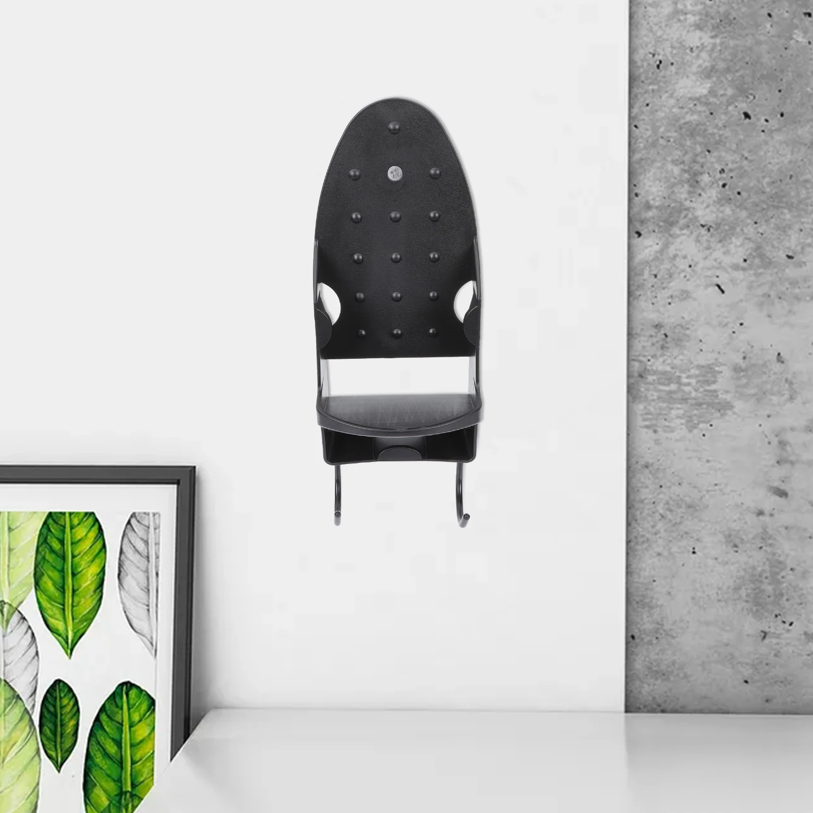 

Ironing Board Rack Material High Capacity Storage Wall Mounted Holder Black Home Use Space Saving Laundry