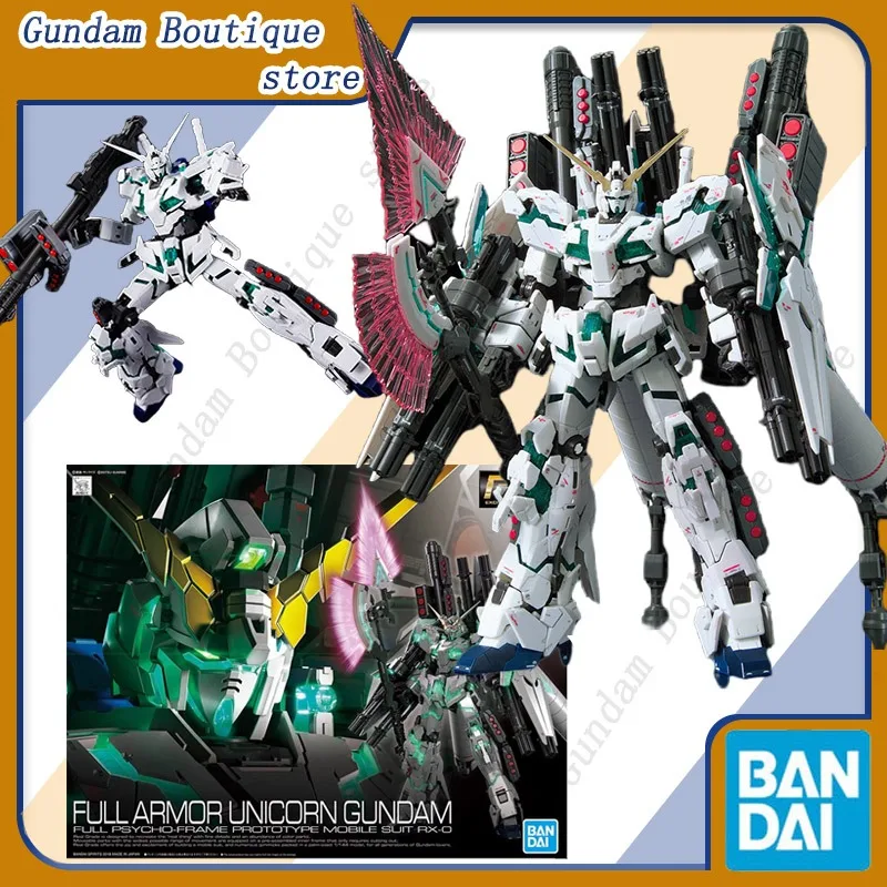 Bandai Genuine FULL ARMOR UNICORN GUNDAM RG Anime Action Figure Robot Periphery Collectible Assembly Model Toys Ornaments Gift