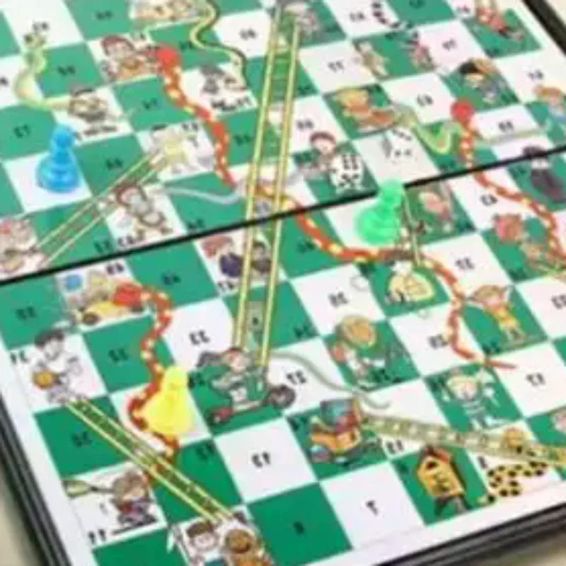 Desktop Foldable Snake Ladder Board And Game Family Chessboard Portable