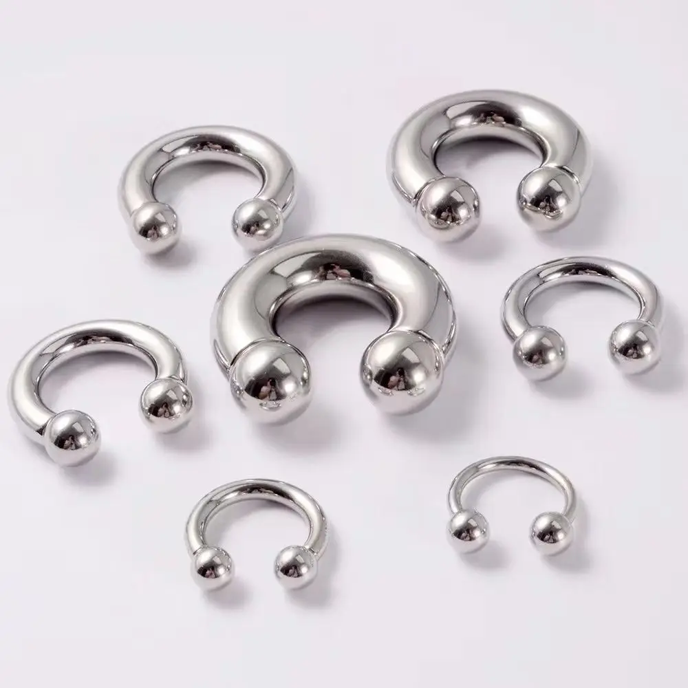 1pc Big Large Size   Nose Ring Ear Plug Expander Guauge Male Genital BCR Hoop Earring Piercing Body Jewelry