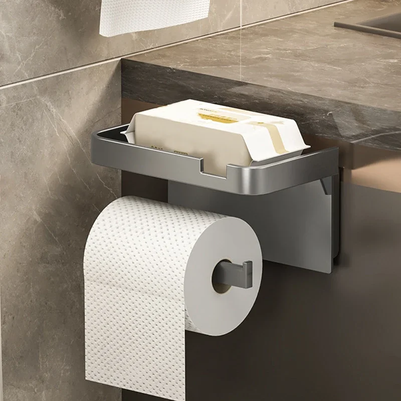 

Bathroom Roll-Free Punch-Free Rack for Toilet Paper Placement and Paper Tube Paper holders Sponge holder Tissue box toilet