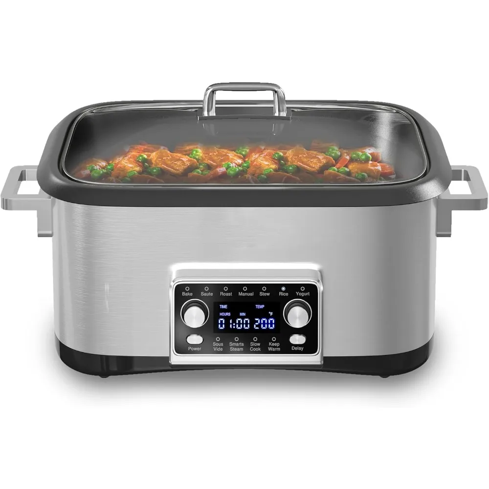 

Slow Cooker 8-Quart with LED Display & Timer, Nonstick Inner Pot and Digital Programmable, 12-IN-1 Multi Slow Cooker