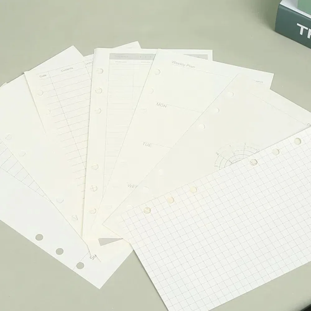 45Sheet Loose-Leaf Notebook Refill Paper Line Grid Refill Spiral Binder A5 A6 A7 Inner Refill Paper Separator Page Paper