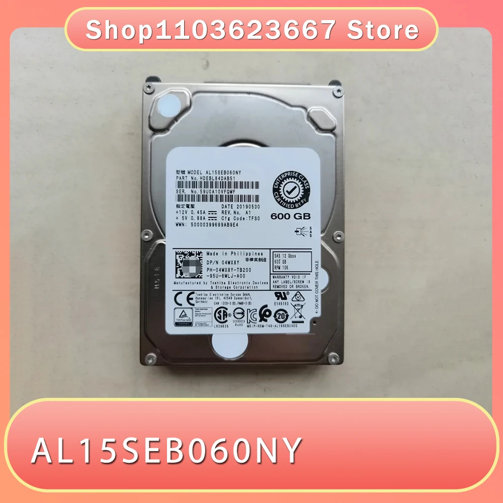

For Dell 04WX8Y 4WX8Y 600G 10K SAS 2.5 12Gb Hard Disk AL15SEB060NY