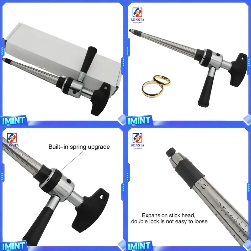 Boasta Heavy Ring Enlarger Mandrel Tool with US HK EUR JP Size Scale Jewelry Ring Resizer Expander Professional Tool