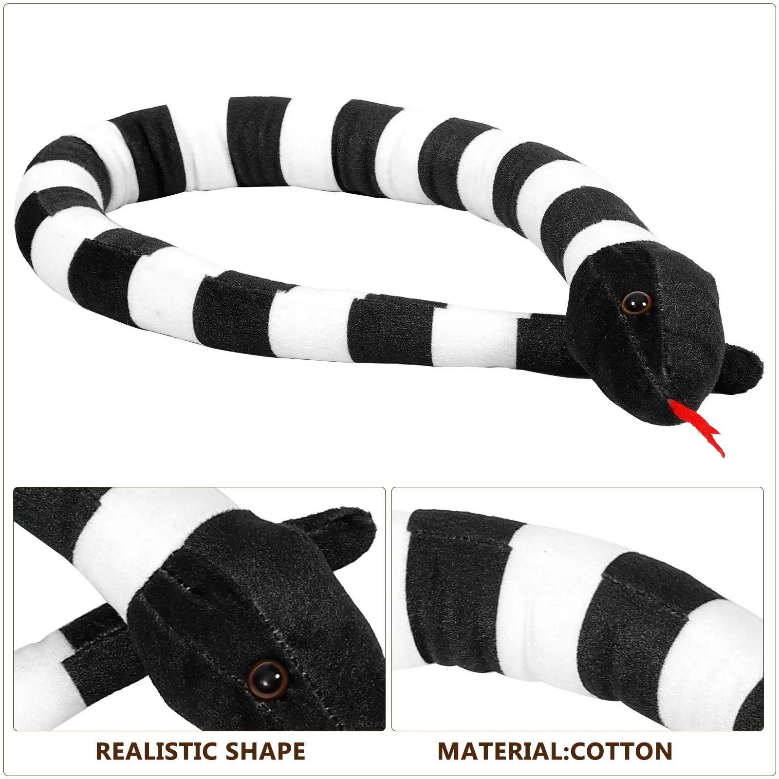 Realistic Fake Snake Decoration Eye Catching Lifelike Sculpture for Dining Table Bedroom Garden Prank Props Simulation Animal