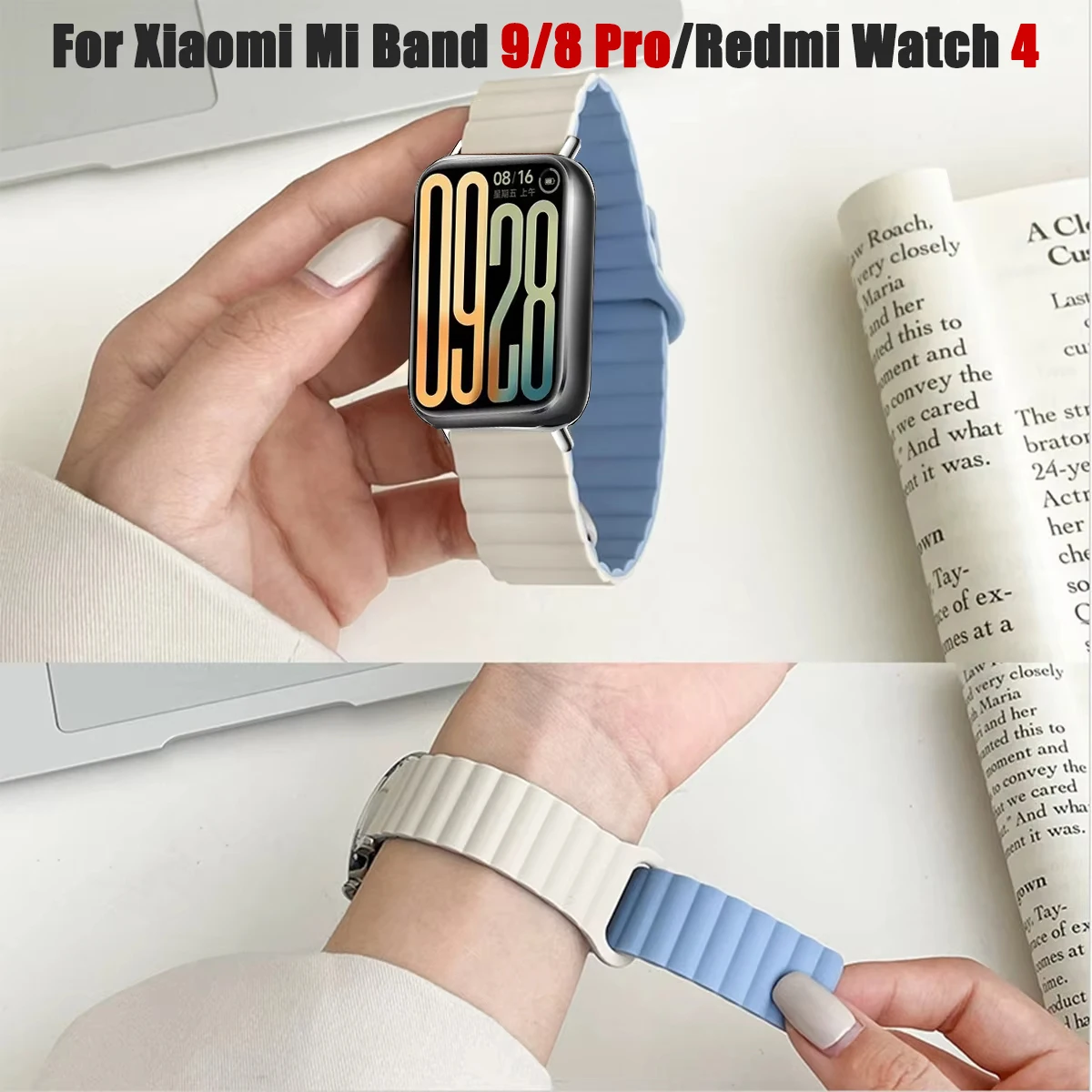 Magnetic Silicone Band For Xiaomi Mi Band 9 pro Strap Colorful Correa For Mi Band 8 pro Redmi Watch 4 Sport Wristband Bracelet