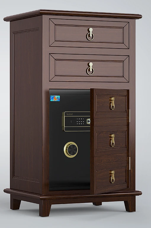 Solid wood safe, 1-meter office anti-theft fingerprint lock, WIFI remote monitoring, old elm storage cabinet