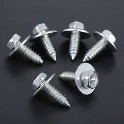 20Pcs Silver Metal Rivets Auto Body Screw Interior Door Trim Panel Retainer Clips Auto Hex Bolts Car Fender Engine Fastener Clip