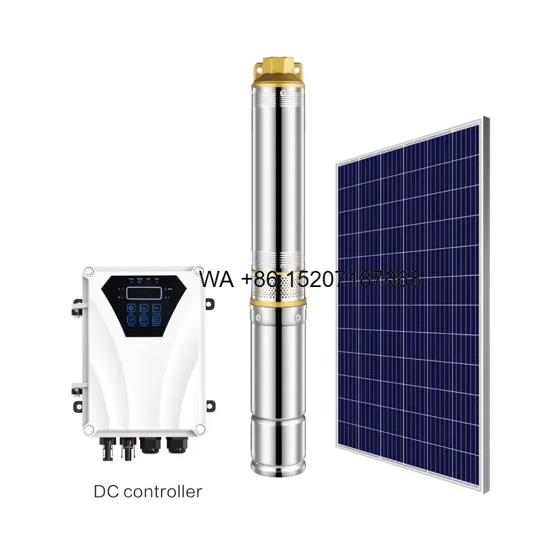 Wmwmnu 1.75HP Submersible Solar Water Pump for Deep Well Agriculture Irrigation High Efficiency DC Solar Powered Water Pump