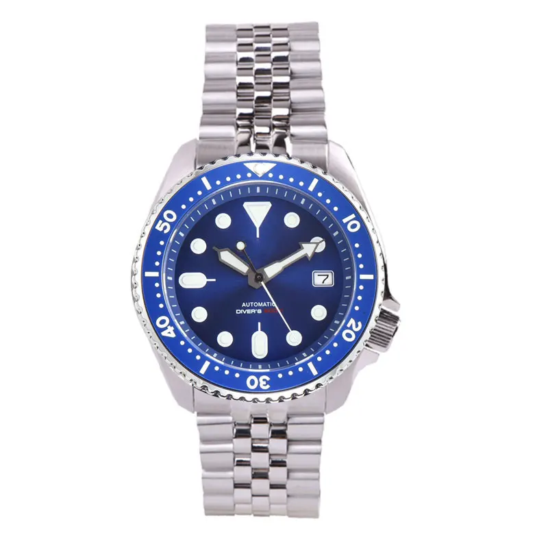 20ATM 41มม.Tandorio Jubilee สร้อยข้อมือสีฟ้าสีเขียวสีดำ Dial Super Luminous NH35A ดำน้ำอัตโนมัตินาฬิกาผู้ชาย