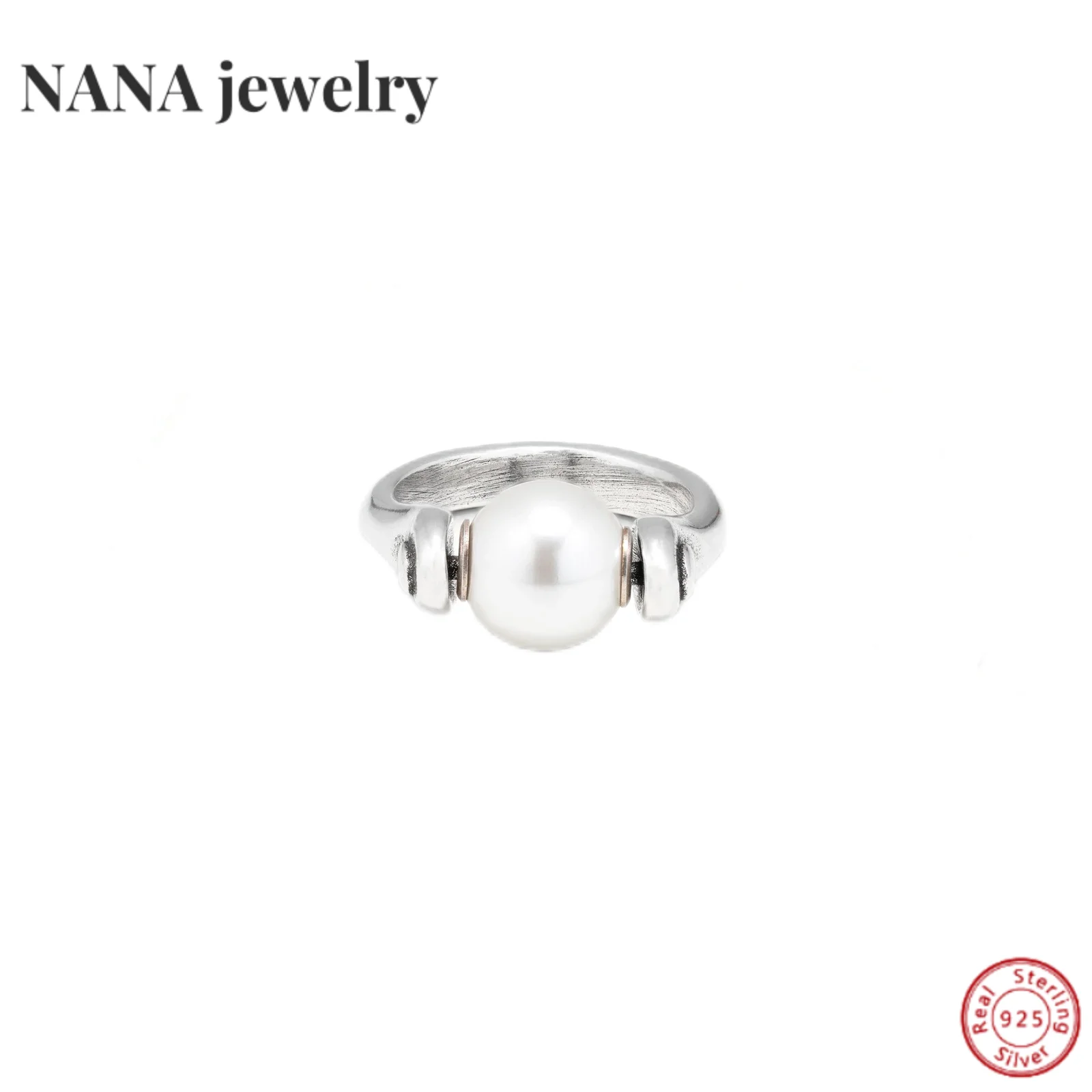

Luxury White Pearl Ring for Women's Clothing, 1/50 of Spanish Fashionable Jewelry, High-quality Romantic Holiday Gift