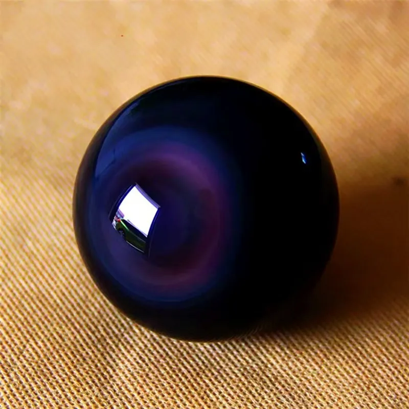 high quality healing semi-precious stone crafts Polished Natural Rainbow Flash Black Obsidian Crystal Ball Sphere for fengshui