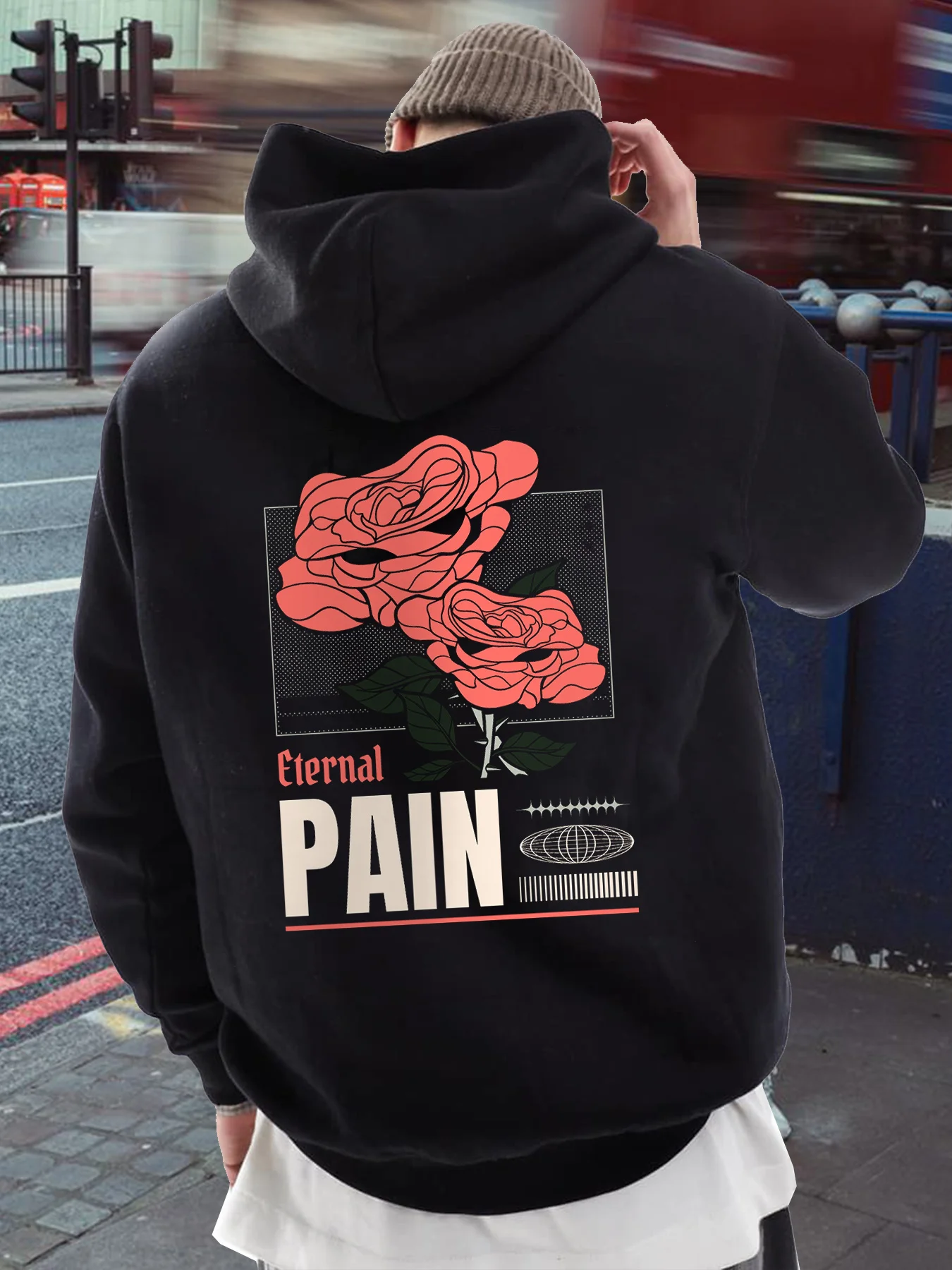 

Flower Graphic Printing Autumn and Winter Men's and Women's Hoodies Casual Loose Outdoor Street Sports Training Brand Fashion