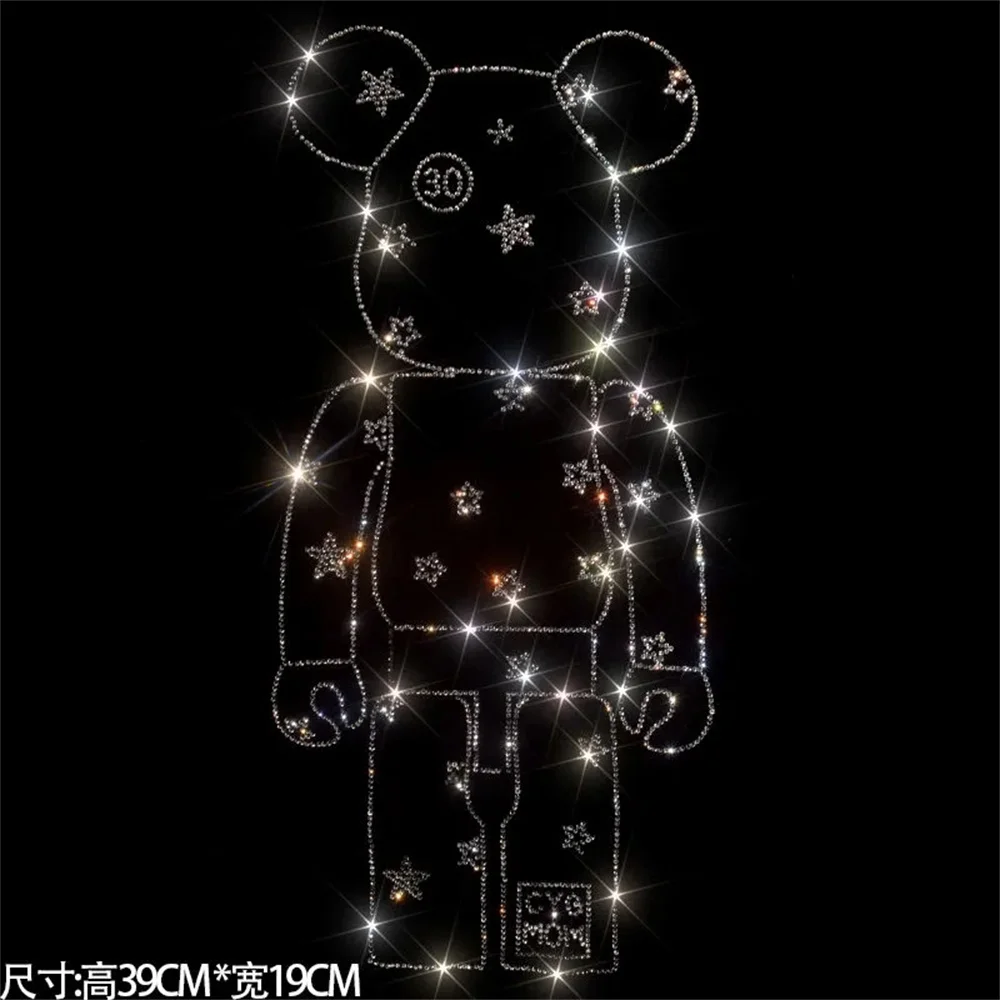 Cute bear shiny fashion large cloth paste hot diamond Sequin DIY clothes T-shirt decorative patch clothing accessories