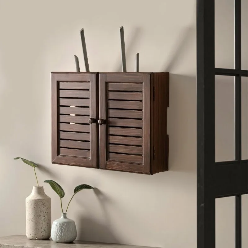 

Wall Mounted Multimedia Box Storage Enclosure, Hide Cover Decorative Box, Router Organizer - Cable Management Box for Home