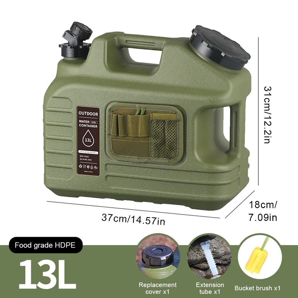 13L خزان المياه المحمولة مانعة للتسرب دلو مياه الشرب سعة كبيرة موزع المياه الناقل للتخييم سيارة السيارة