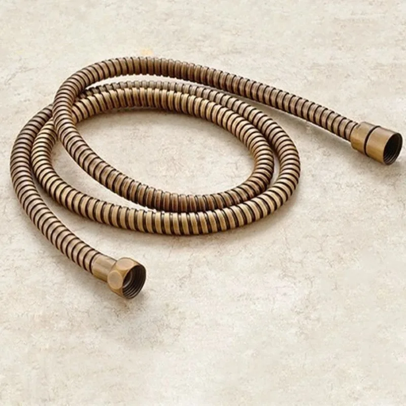 Antique Brass Stainless Steel Flexible Shower Hose Long Bathroom Shower Water Hose Extension Plumbing Pipe Pulling Tube