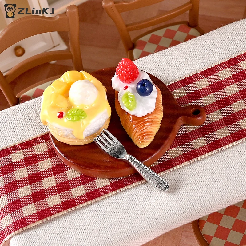 ▶ Losowe 2 szt./zestaw Miniaturowe ciasteczka do domku dla lalek, model deseru, dekoracja mini kuchni do domku dla lalek, akcesoria do domku dla lalek, zabawki do zabawy w udawanie