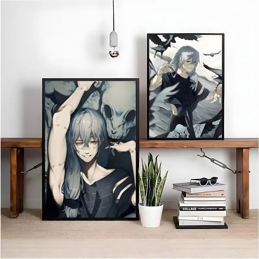 ماهيتو J-Jujutsu Kaisen اللوحة الخط HD طباعة تجعد الحرة جدارية الفن صور لغرفة المعيشة ديكور جدران المنزل قماش