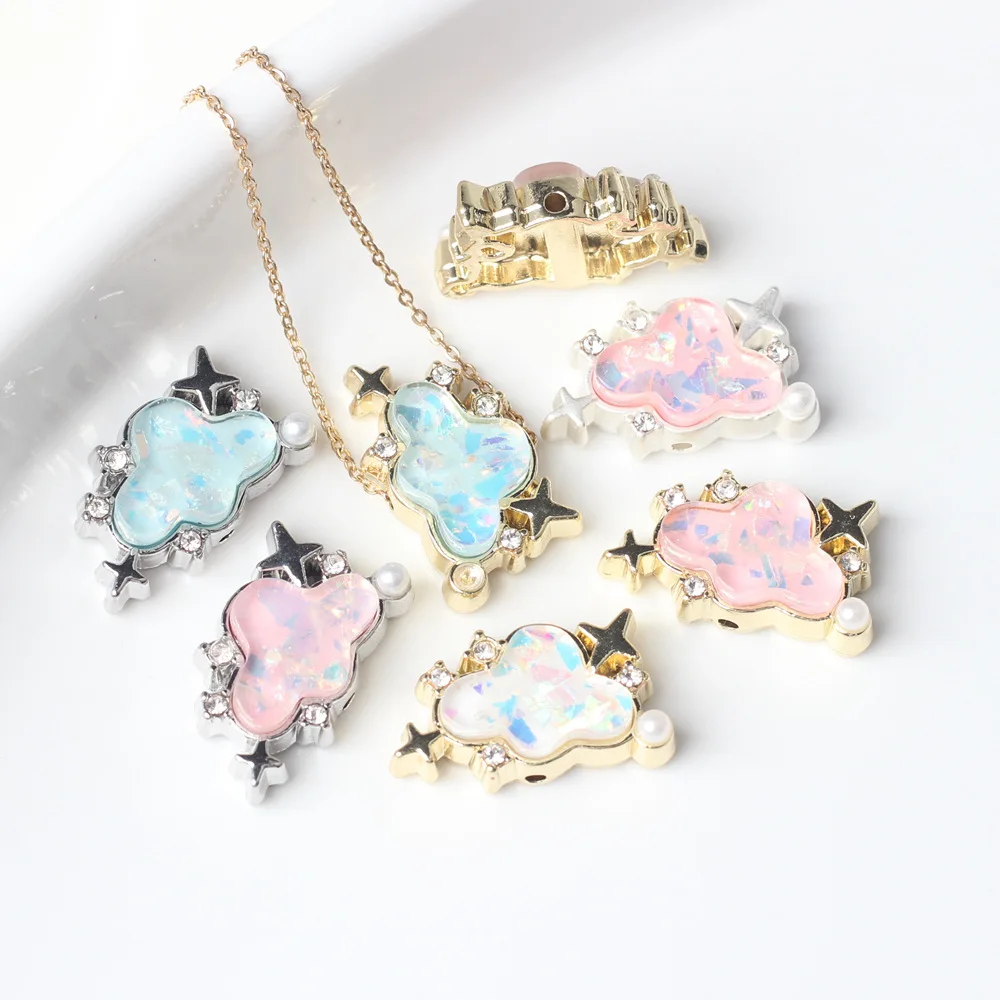 40pcs New Fashion Cloud Star Jewelry Pendant Charms Diy Silvery Color Pendants Necklace Earrings Connectors Diy Jewelry Making