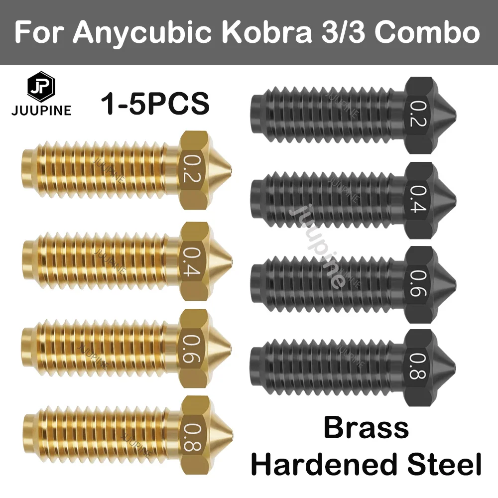 

Для Anycubic Kobra 3 сопла Kobra 3 комбо Hotend сопло 0,2 0,4 0,6 0,8 закаленная сталь латунная сопла для Anycubic Kobra3 части
