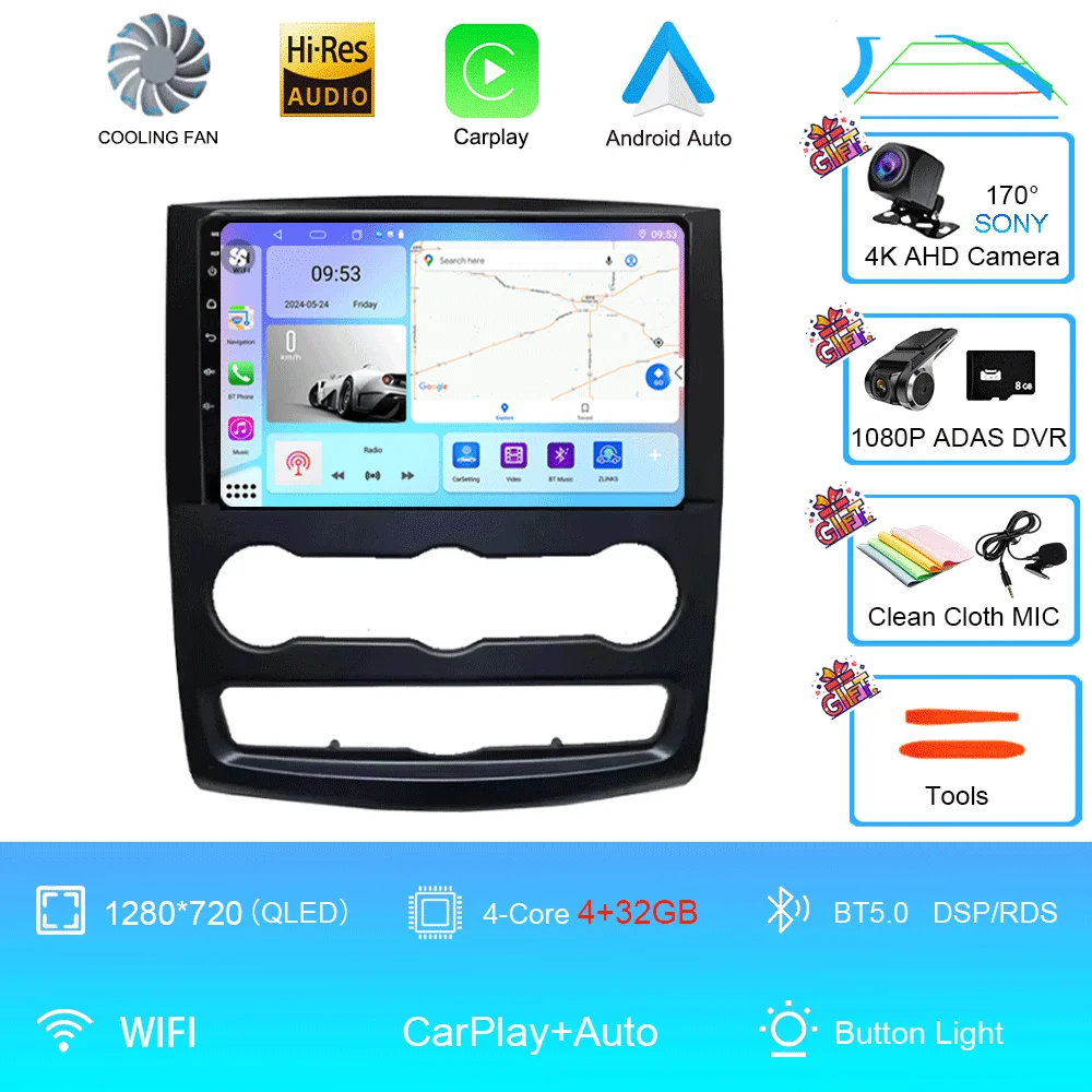 10 inch Android 16 autoradio multimediasysteem video voor Mercedes Benz Sprinter speler GPS stereo CarPlay+auto WIFI+4G DSP