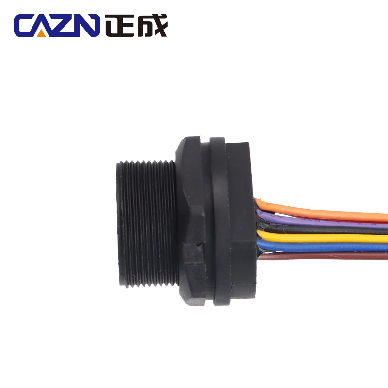 CAZN Waterproof IP67 IP68 USB 3.0 Female Rear Mount Receptacle with Wire 0.2 Meter Threaded