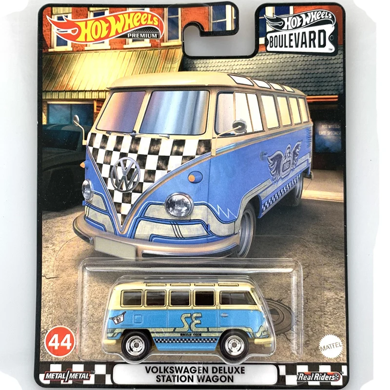 

Hot Wheels Cars PREMIUM BOULEVARD VOLKSWAGEN DELUXE STATION WAGO 1/64 Металлическая литая под давлением модель Коллекция игрушечных транспортных средств GJT68-44-HCR01