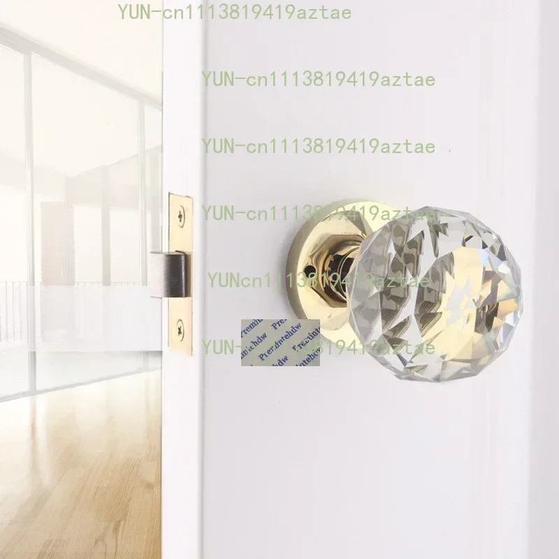 Keyless Privacy Door Lock Push Pin Clear Crystal Ball Egg Shaped Knob Chrome Gold Square Round Rossette