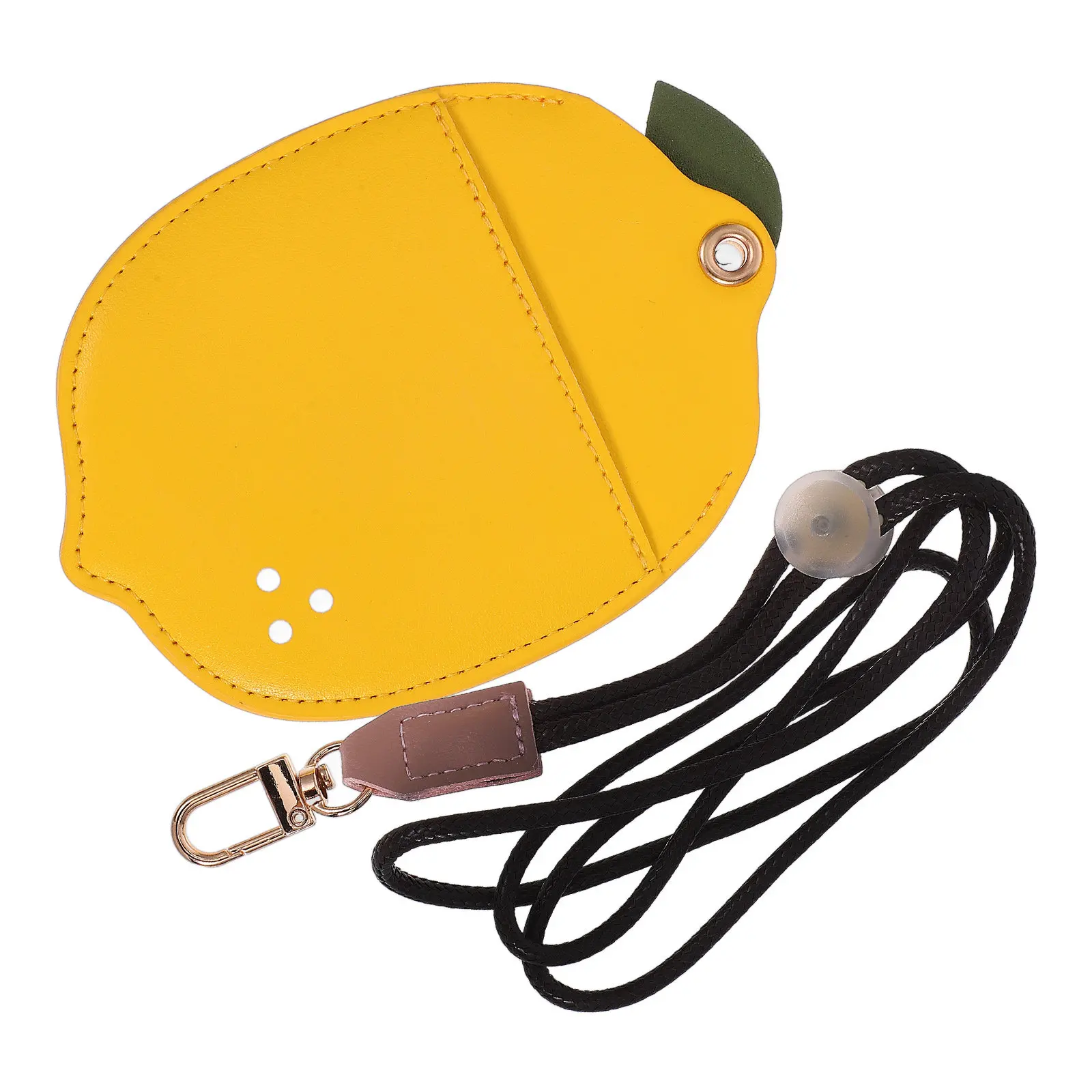 Lemon Name Badge Holder PU Card Sleeve with Comfortable Neck Strap Stylish Fun Design for Women Men Professionals Daily