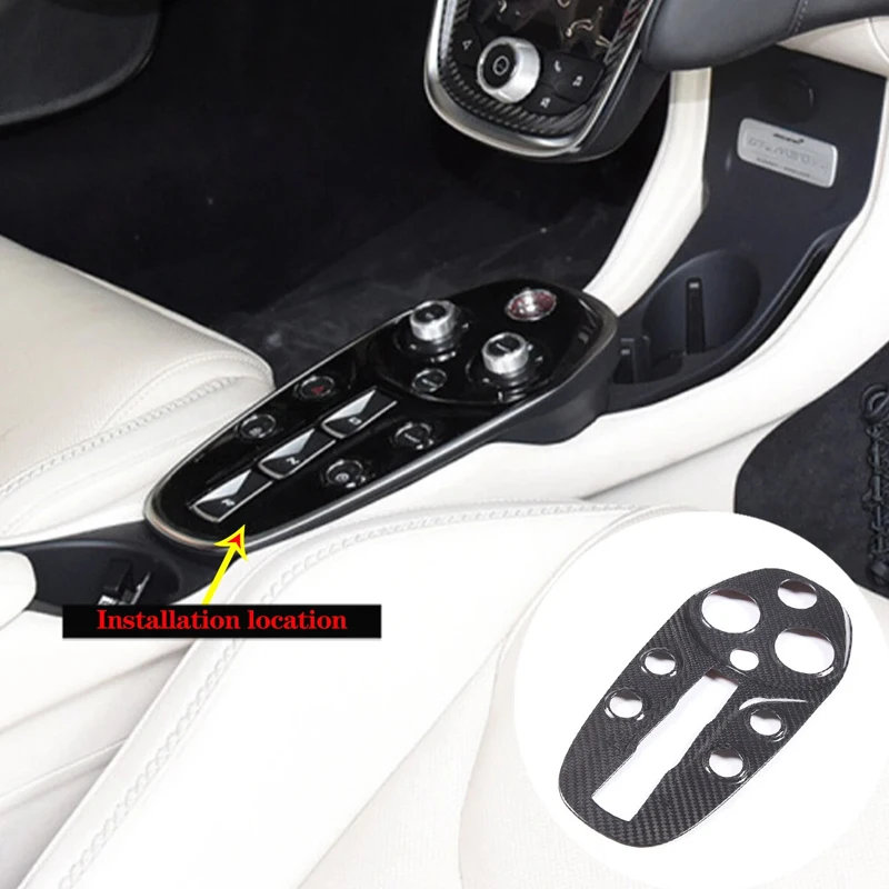 Real Carbon Fiber Car Center Control Gear Shift Tea Cup Navigation Storage Box Trim Panel Accessories For McLaren GT 2019-2023