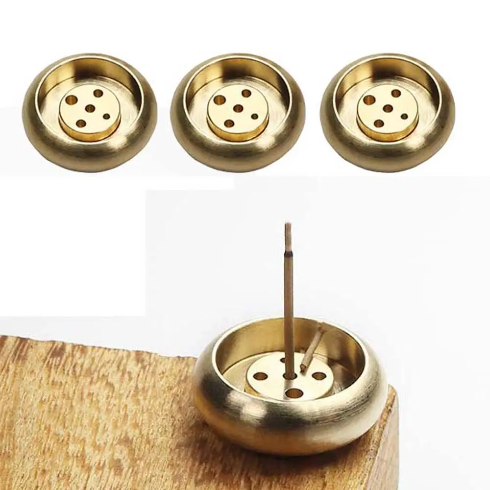 Anti-oxidation 5 Holes Metal Buddhism Temples Incense Base Home Decoration Incense Stick Holder Sandalwood Coil Base