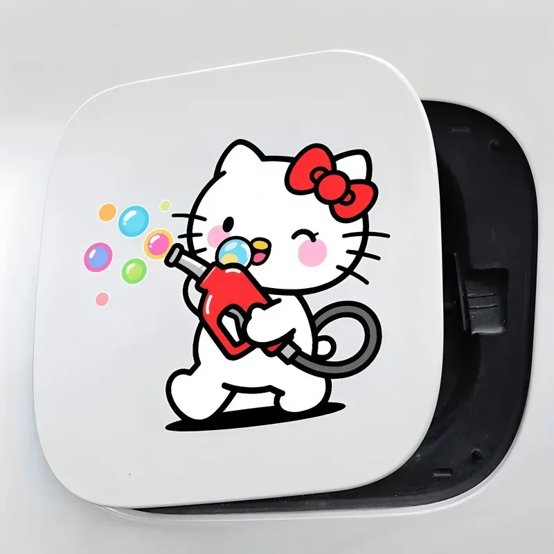 

Kawaii Cute Hello Kitty Self-adhesive Car Oil Cap Decal Stickers Anime Girly Heart Kawaii Diy Car Interesting Auto Sticker Film