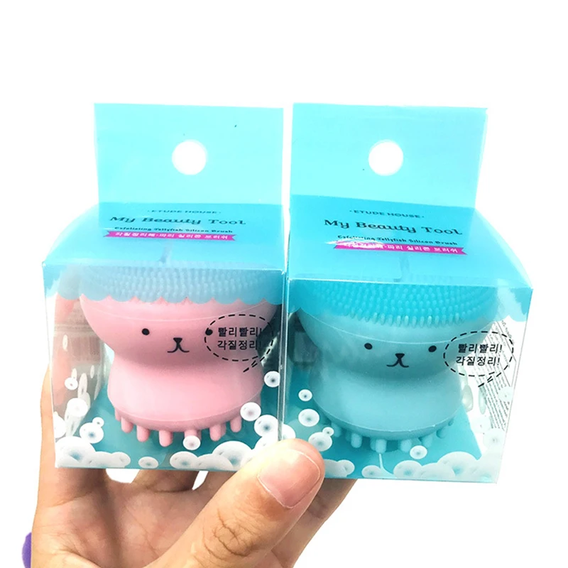 Silicone Face Cleaning Brush Small Octopus Face Cleaner Deep Pore Cleaning Exfoliator Wash Brush Skin Care Beauty Cleaning Tools