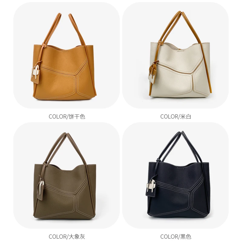 Women Shoulder Bag 2022 New Female Senior Sense Autumn Winter Commuter Tote Bag 2pcs Set Lady Bucket Messenger Geometric Handbag