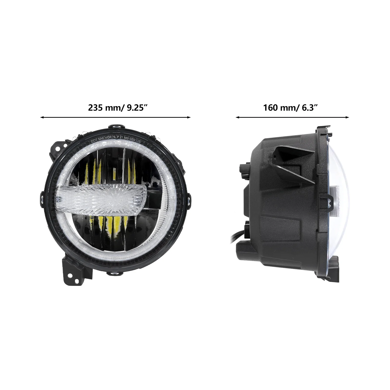 زوج 9 بوصة سيارة LED المصابيح الأمامية لسيارات جيب رانجلر JL-نموذج MS-SS9 DOT EMARK 2018 2019 2020 2021 2022 اكسسوارات السيارات الخفيفة