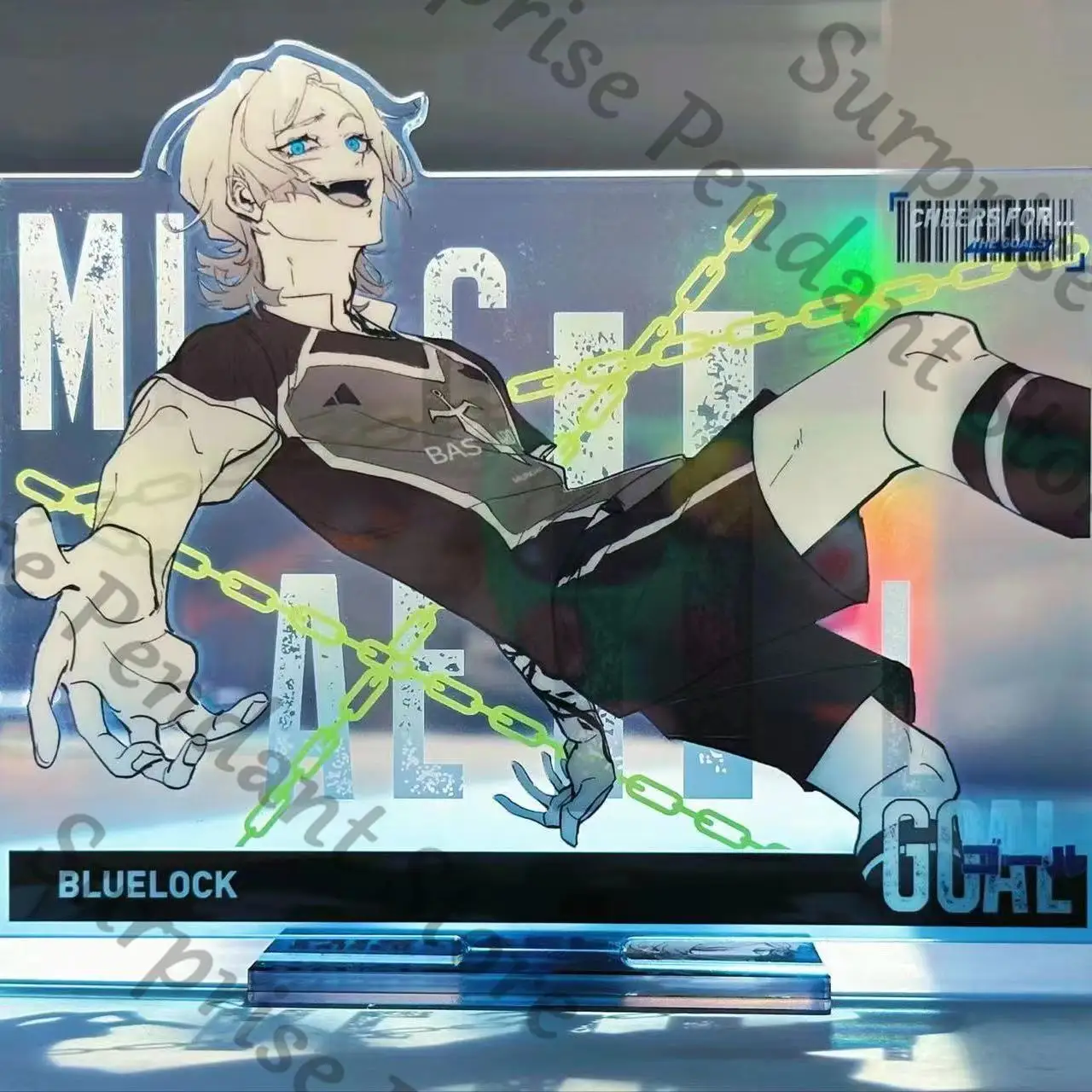 BLUE LOCK 앰비투스 Nagi Seishiro Michael Kaiser 아크릴 레이저 스탠딩 사인 잘 생긴 높은 외관 레벨 데스크탑 장식품