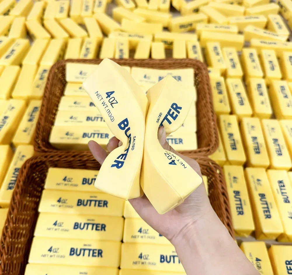 1-5pcs Soft Slow Rebound Butter Stick Squeezing Toy Realistic Butter Sticks Decompression Funny Anti-Anxiety Gift Fidget Toys