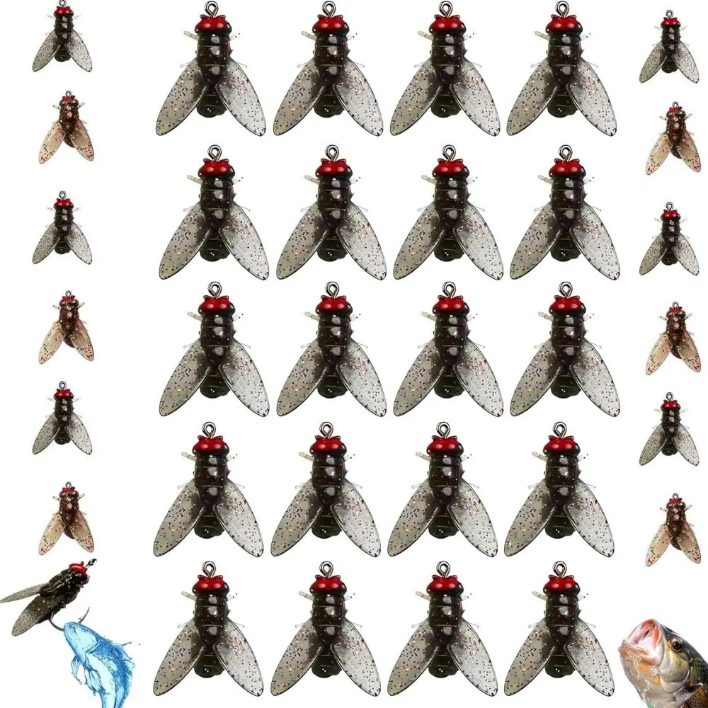 

20PCS Sharpened Hook Bionic Fly Fishing Bait Simulated Flies Durable Dry Flies Fishing Lures Kit Shrimp Flavor 3 Different Sizes