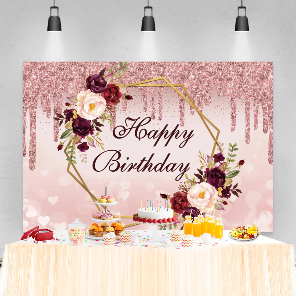 Laeacco Golden Happy 18th Birthday Party เบียร์จุดฉลองโปสเตอร์ภาพพื้นหลังการถ่ายภาพแบบกำหนดเองแบนเนอร์ฉากหลัง Props