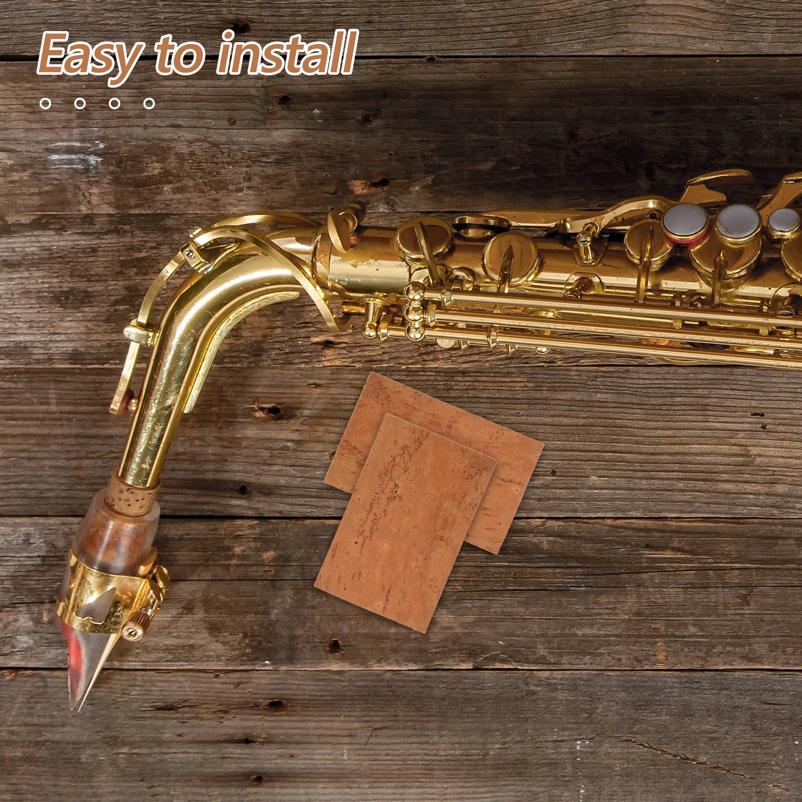 

2 Pcs Saxophone Cork Chips Mouthpiece Strips Neck Repair Clarinet Grease Accessories Kit Repairing Pads Alto Instrument Parts