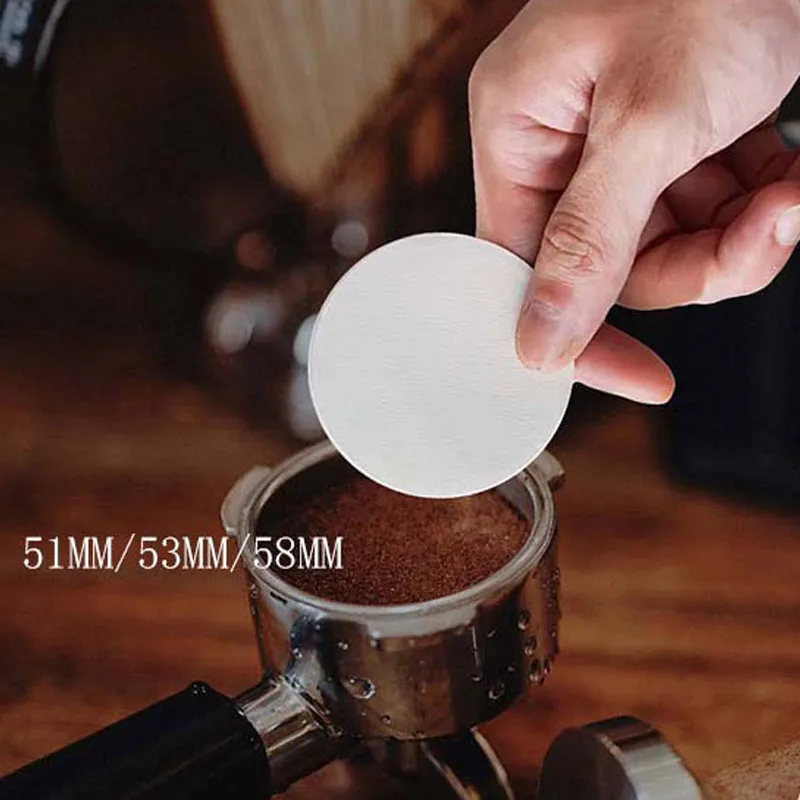 Coffee Paper Filter 51/53/56/58mm Unbleached Espresso Filter Screen Portafilter Paper Barista Hand Brewed Coffee Filter Paper