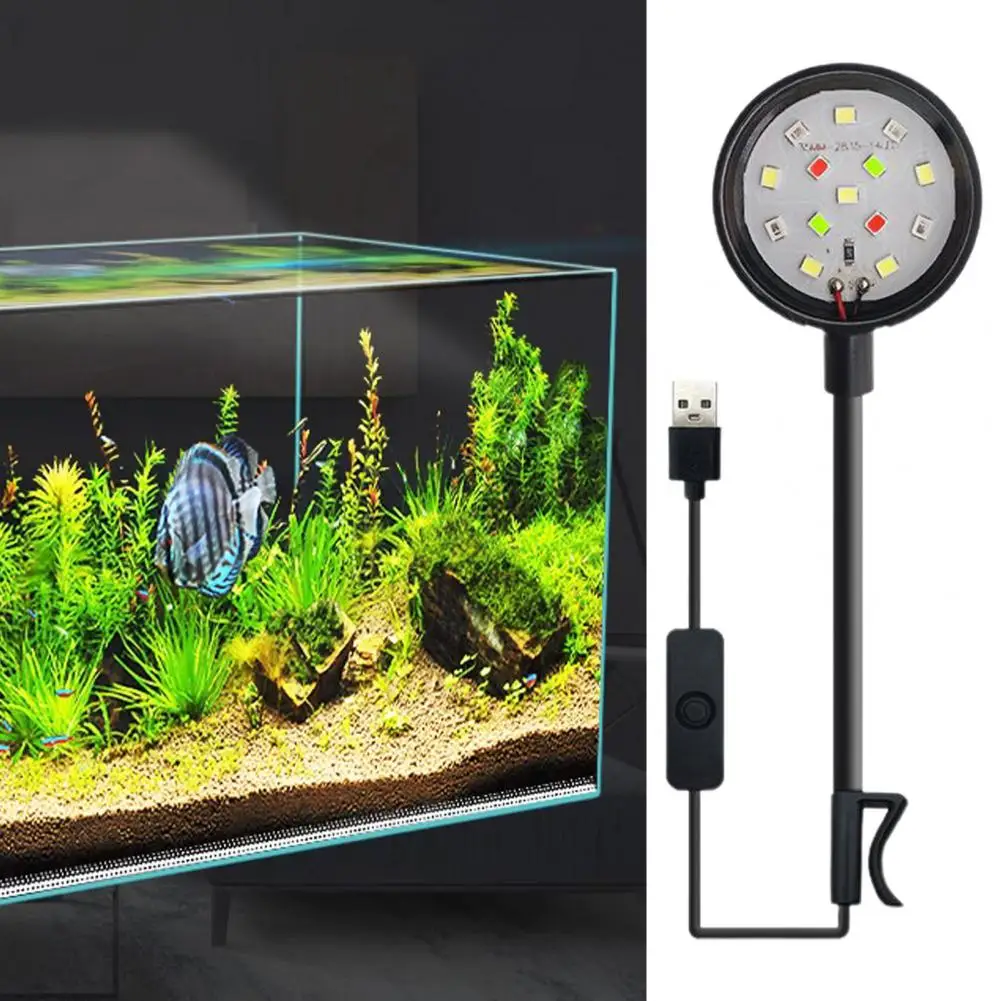 Soft Connection Fish Tank Lights Adjustable Led Aquarium Light for Fish Tanks Waterproof Clip-on Lamp with 360 Degree Rotation