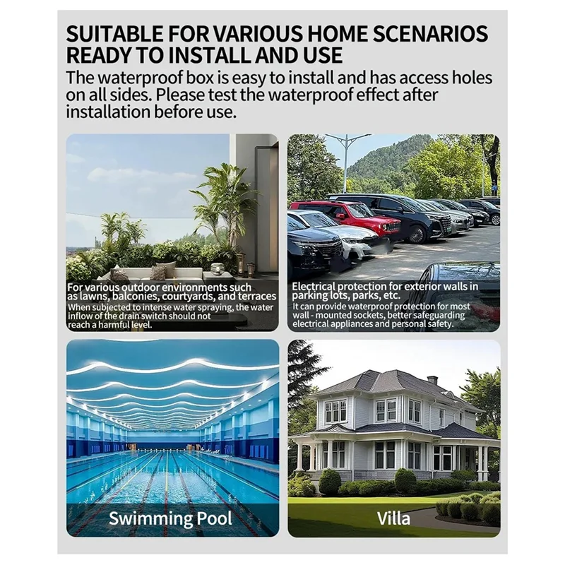 

ABNO-кнопочный 2-полосный наружный настенный выключатель IP66 водонепроницаемый 1/3-бандовый выключатель питания 16A пыленепроницаемый для домашнего сада 1-местный