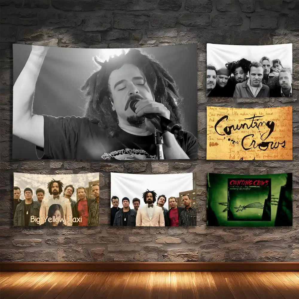 

C-COUNTING CROWS Rock Tapestry Custom Living Bedroom Party Dormitory interior Wall bohemian Decoration Attached clip