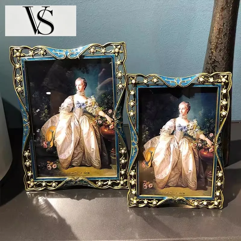 Xy531 Blue Bronze Metal Photo Nordic Frame, Style Photocards, Photocards, Kpop 6 