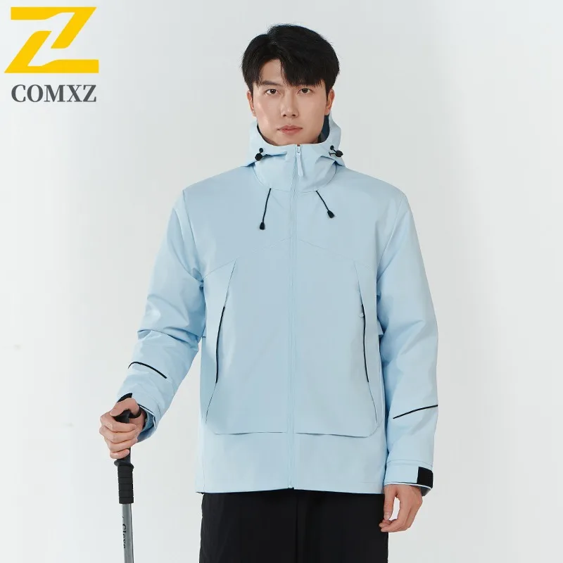 سترة فاخرة عصرية بقلنسوة من COMXZ للرجال للرحلات والتسلق والرياح سترة دافئة للاستخدام اليومي ملابس رجالية شتوية مريحة #3