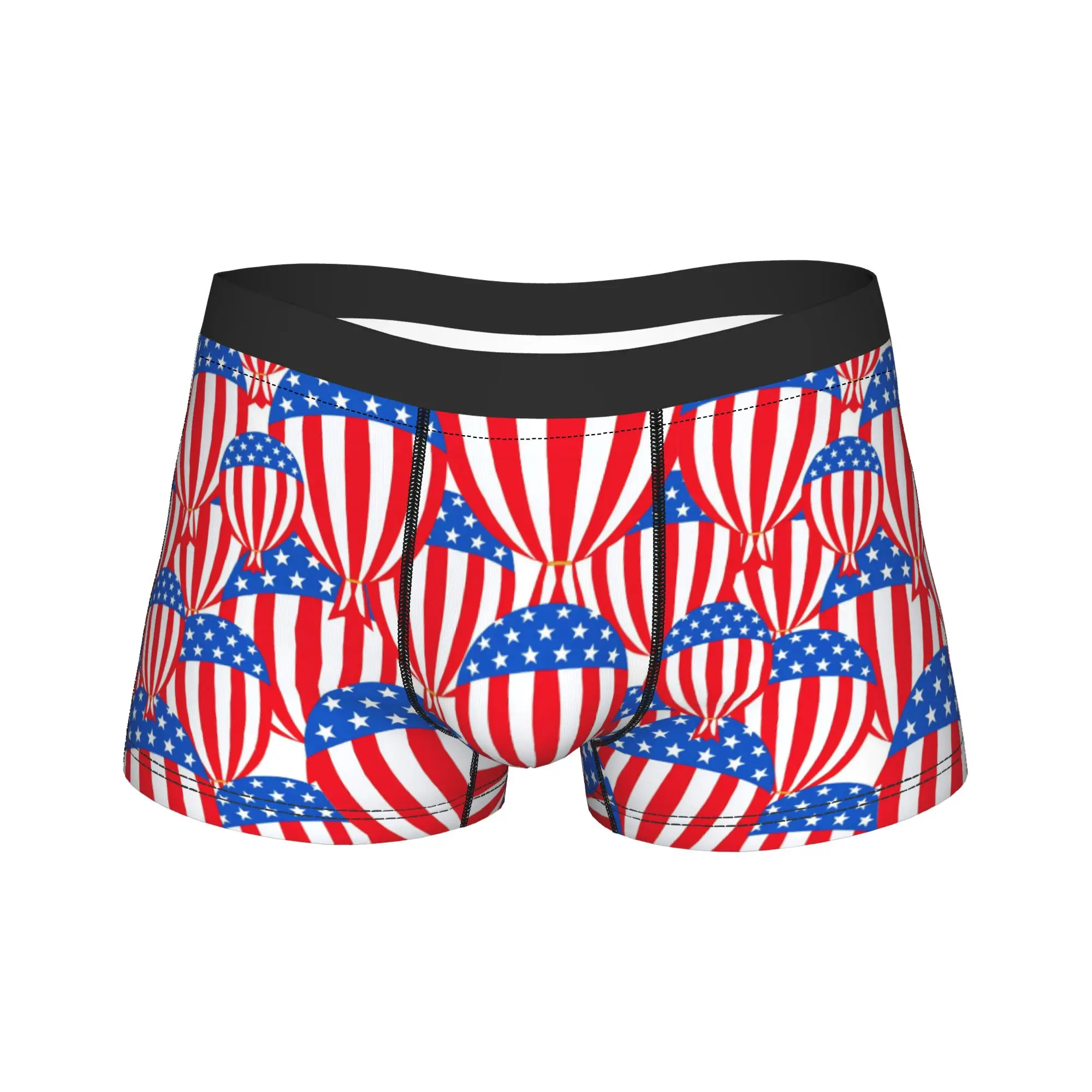 American Flag Ball Underwear  Men Panties Printing Sexy Soft Boxershorts Quality Shorts Briefs Big Size 2XL